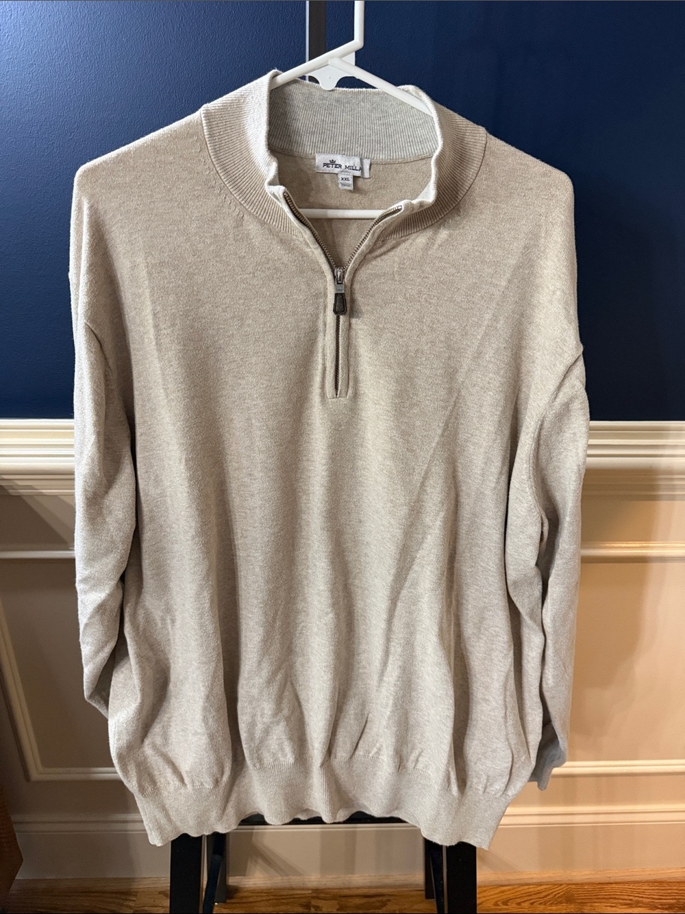 Peter Millar Men's Beige Quarter-Zip Sweater